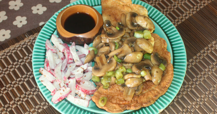 Koekelet met champignons en radijs