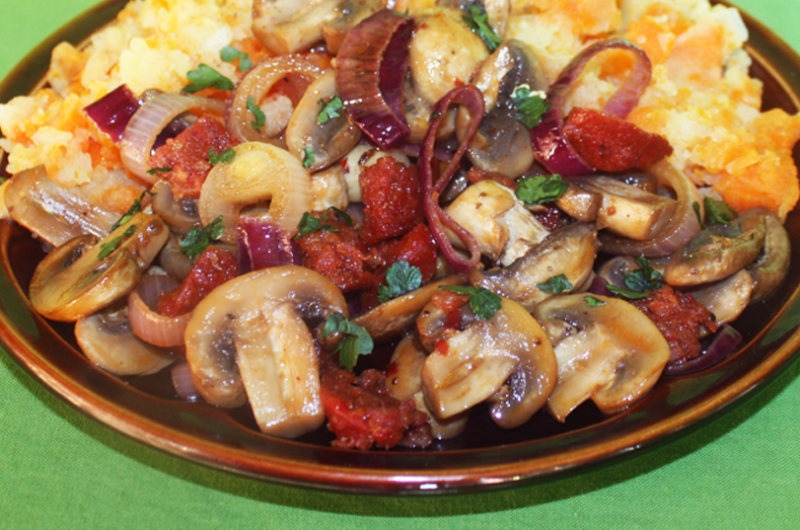 Hutspot met champignons en chorizo