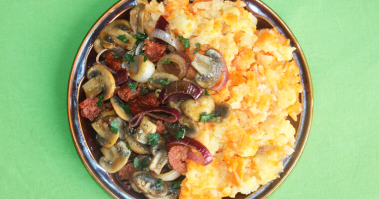 Hutspot met champignons en chorizo
